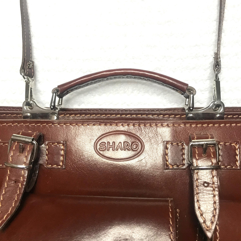 New Sharo Genuine Italian Leather Laptop Briefcase - Picture 3 of 8